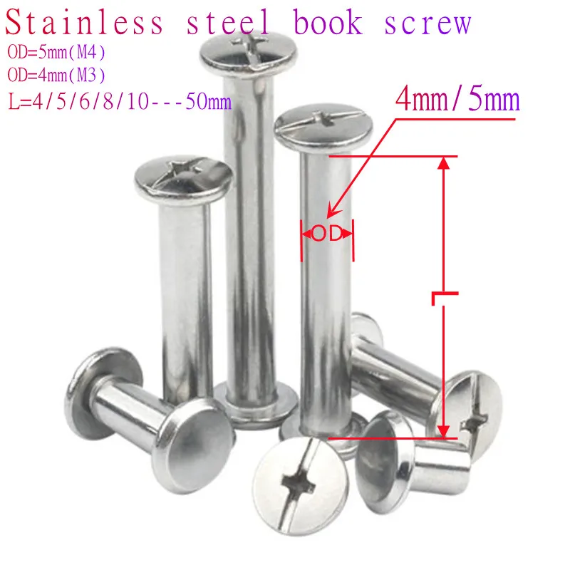 10sets-OD-5mm-OD-4mm-Splint-Butt-Lock-Rivet-Screw-304-Stainless-Steel ...