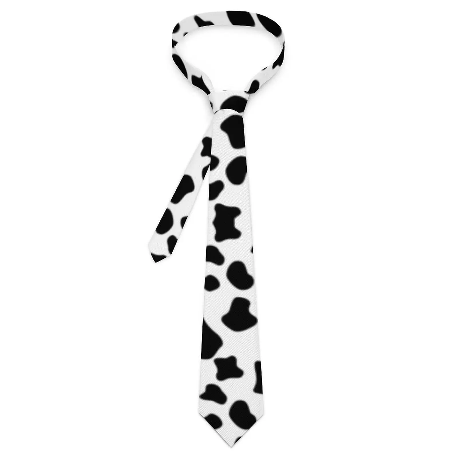 

Farm Animal Print Tie Funny Cow Spots Daily Wear Party Neck Ties Men Women Retro Casual Necktie Accessories Pattern Collar Tie