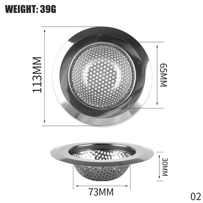 1PCS Kitchen Sink Filter Stainless Steel Mesh Sink Strainer Filter Bathroom Sink Strainer Drain Hole Filter Trap Waste Screen images - 6