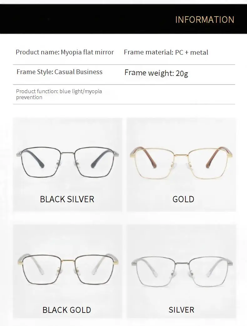 2025, neue Business-Casual-Rahmen, Anti-Blaulicht-Brille, Metall-Augenbrauenrahmen mit hochwertigem Gefühl, optische Brille 9028 – Detail 9