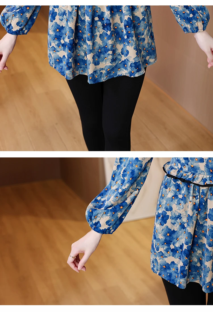 Loose Clothes Women 2024 Autumn Elegant Office Lady Button Basic Shirts Casual Retro Vintage Ruffles Tunic Peplum Tops Blouses