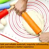 1/4Pcs Non-Stick Silicone Rolling Pin Wooden Handle Pastry Dough Flour Roller Kitchen Cooking kid Baking Tool For Pasta Dough 5