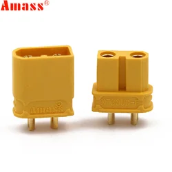 Amass – prise étanche XT30UD, 5/10/50 paires, 2mm, 15a, connecteur mâle femelle en cuivre plaqué or pour Drone de course RC FPV, batterie Lipo 
