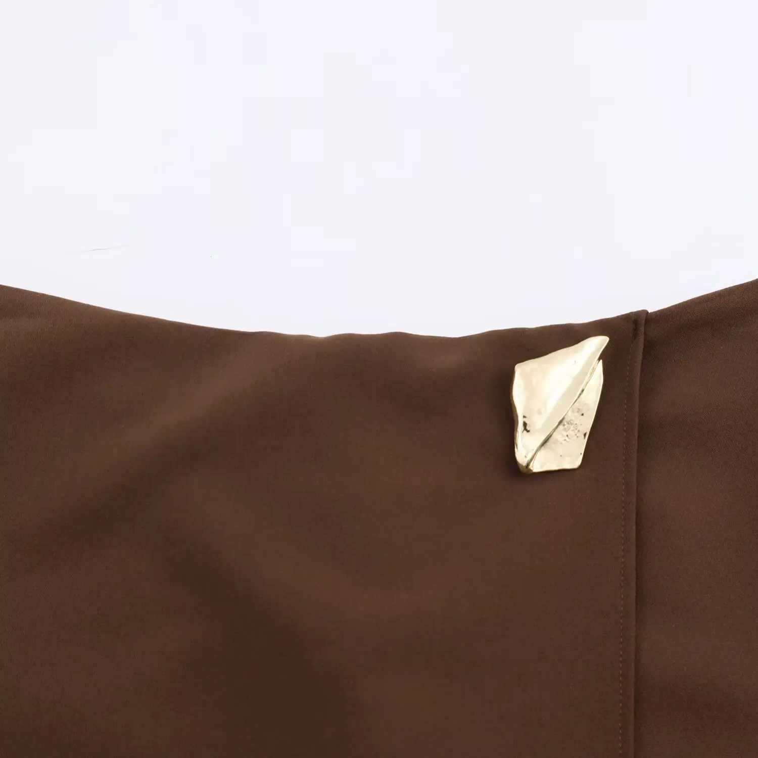 BSAY Herbst Neues Produkt Damenbekleidung 2025, französischer minimalistischer Stil, hohe Taille, asymmetrische Metall-dekorative Freizeitshorts – Detail 8
