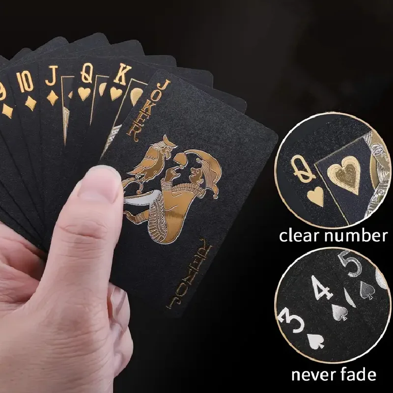 Black Gold Playing Card Game Card Waterproof Creative Magic Tools Chessboard Game Props For Home Holiday Classic Party Game 5