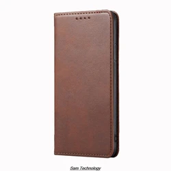 Premium Magnetic Leather Wallet Flip Case - Universal Fit Holster Cover for Case add Glass Film (XNWQC Brown)