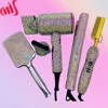 4 Piece Hair Tools Set Rhinestone Flat Iron Heating Comb Hair Blow Dryer Set Bling Hot Tools Set for Hair Stylist 1