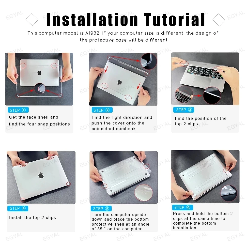 Ultra-Thin Protective Case Set with Dust Plug, Screen Film & Keyboard Cover