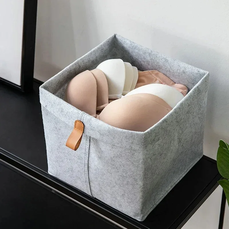 Scatola portaoggetti in feltro di grande capacità per vestiti, bagno, lavanderia, giocattoli, articoli vari per ufficio, dormitorio, biancheria intima, organizer241 - immagine 3
