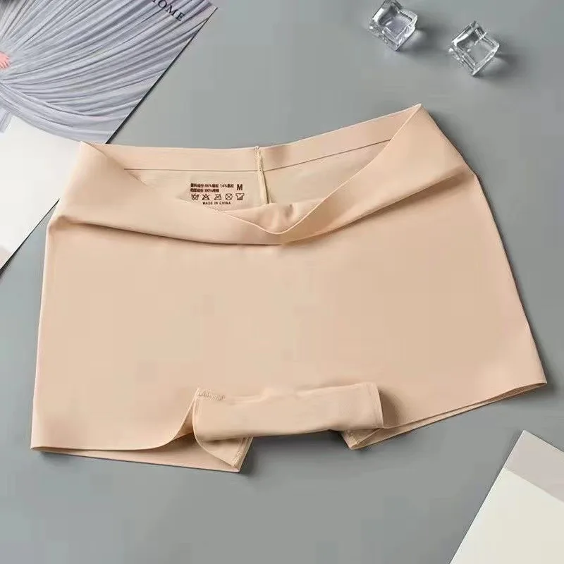 Women's Ice Silk Traceless Underwear Pure Cotton Crotch Antibacterial Flat Corner Safety Pants