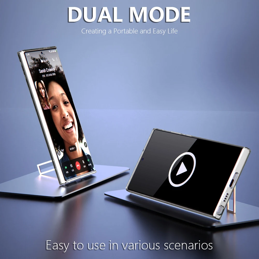 Transparent Kickstand Case with Bracket and Adjustable Stand