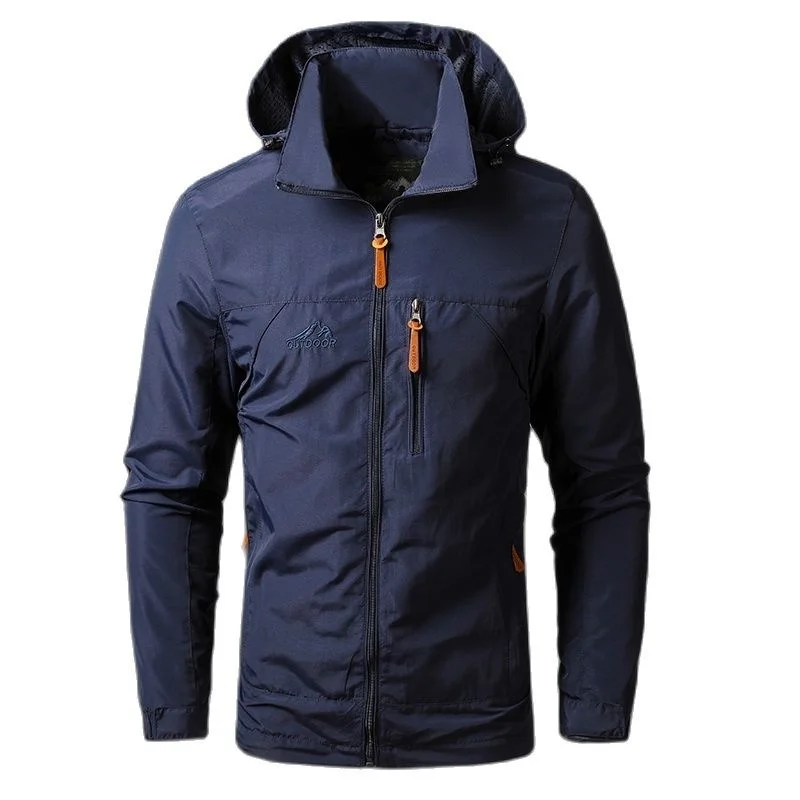 Men's Knitted Windbreaker Coat Cold Waterproof Jackets Custom Logo Sports Sweat-shirts Down Light Winter Free Shipping Hooded