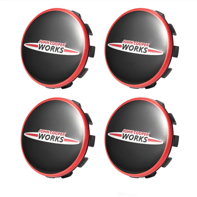 Car Wheel Hub Cover Cap Sticker Rim Decal Tire Center Emblem 4 For MINI Cooper s JCW R55 R60 R61 F54 F55 F56 F57 F60 Accessories wheel hub covers wheel hub caps
