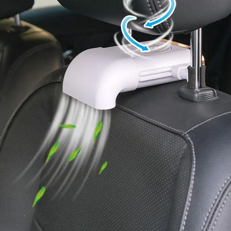 P9JB Car Rear for Seat Headrest Fan Passenger for Seat 3 Speed 5V USB Fan Air Cooling Truck SUV Auto White