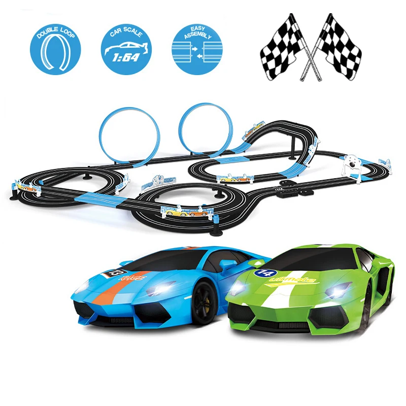 Electric Double Remote Control Car Racing Track Toy Autorama