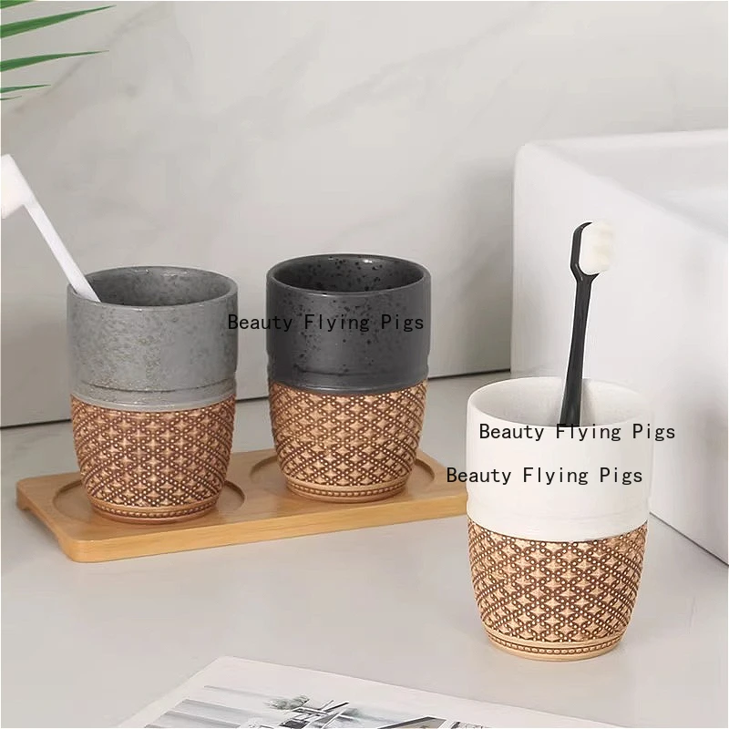 Ceramic Toothbrush Cup For Bathroom Durable Wash Cup Home Decor_voghion.com