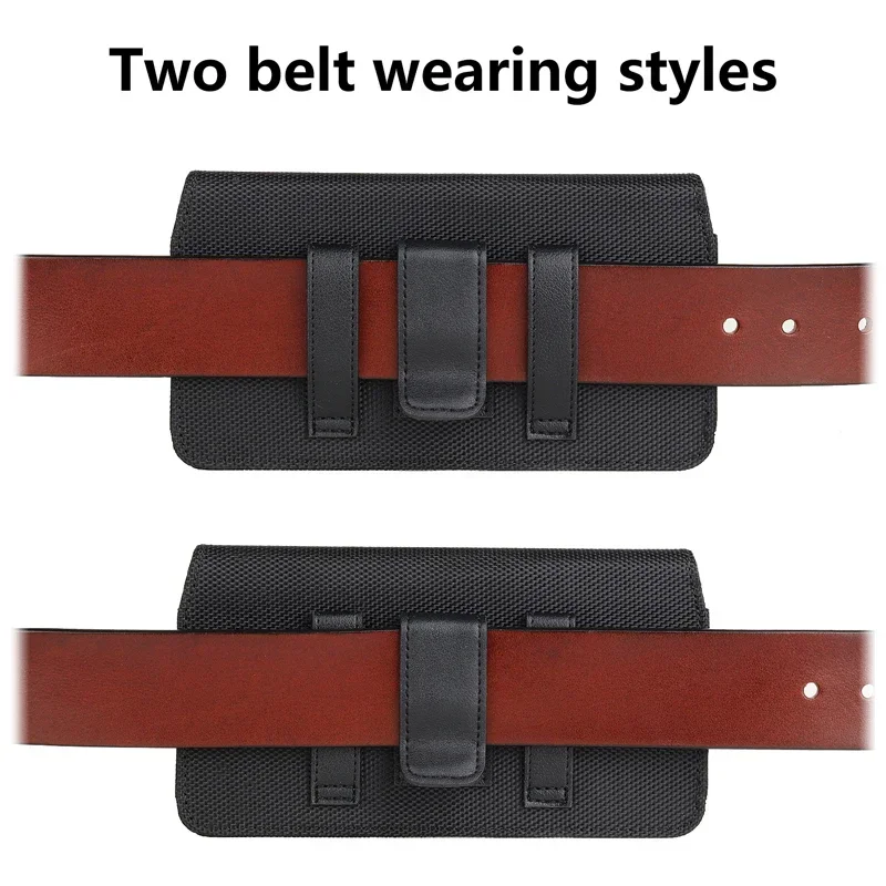 Universal Nylon Phone Pouch with Belt Clip - Multifunctional Carrying Holster Case