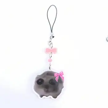 Ciondolo per telefono Hamster triste Divertente Meme Sono solo una ragazza Ciondolo per telefono Carino Y2k Divertimento Accessori per ciondoli per borse per telefono, Portachiavi Meme per gatti