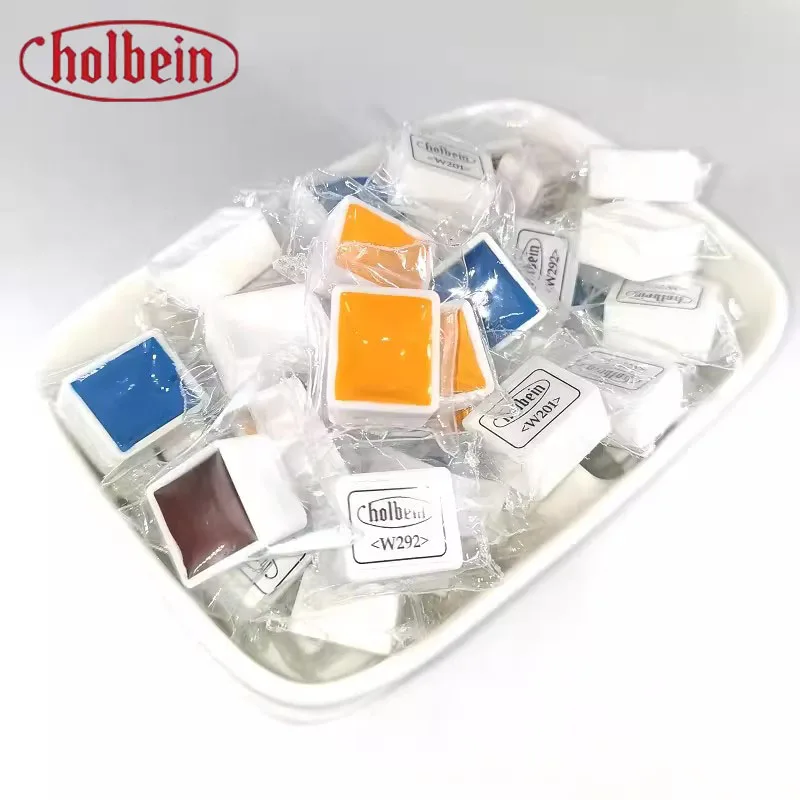 Watercolor Painting Set Watercolor Paint Watercolor Pigment Holbein Solid Watercolor Paint White/Red/Yellow/Blue 2ml Sample Handmade Professional Water Color Paint for Painting Art