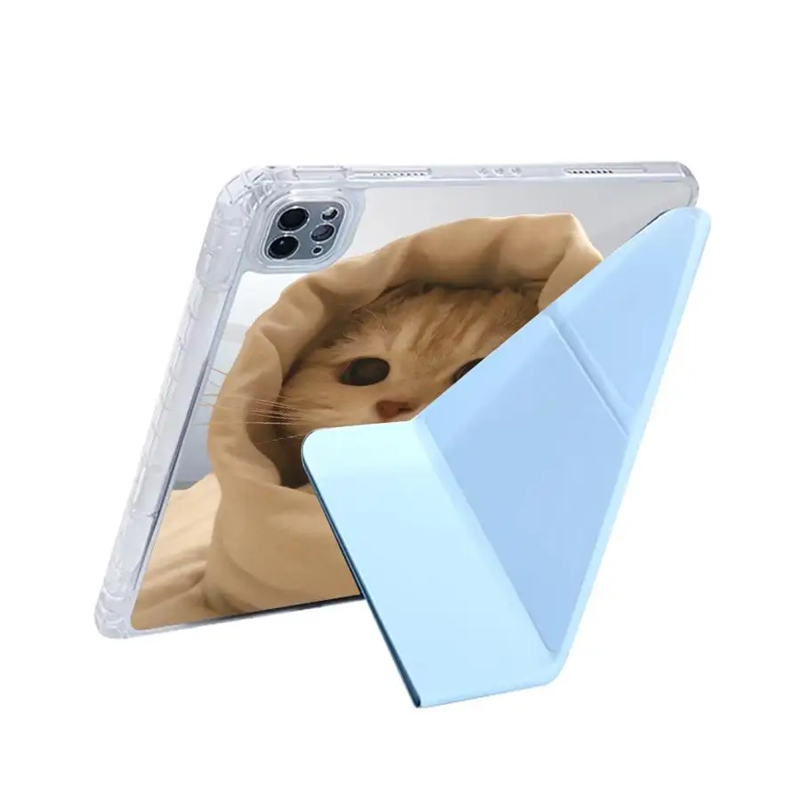 Cozy Cat Y-Fold Tablet Case with Holder - Premium Protection and Style
