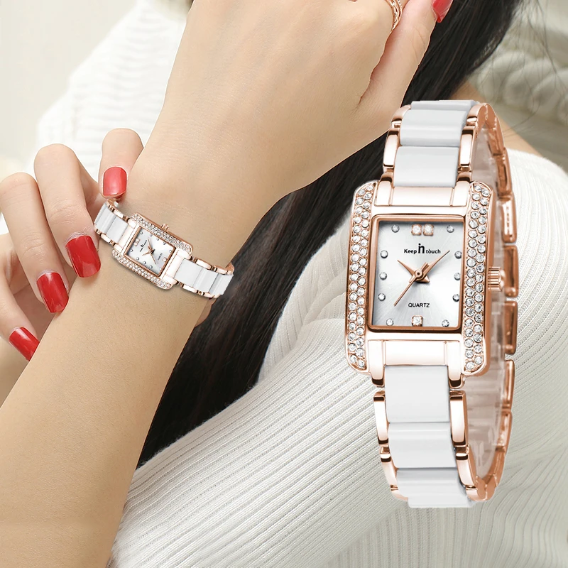 ouro rosa relógio de pulseira feminino relógio