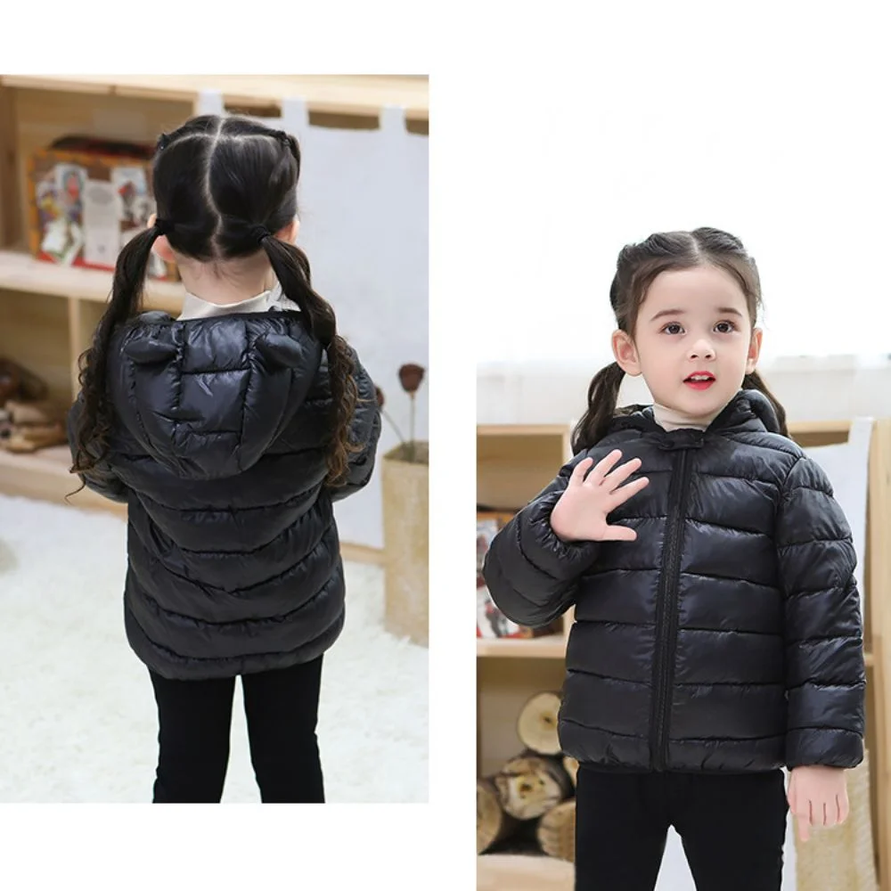 Fashion Lightweight Hooded Down Jackets Warm Casual Children Casual Clothing Kids Autumn Winter Outerwear for Boys and Girls