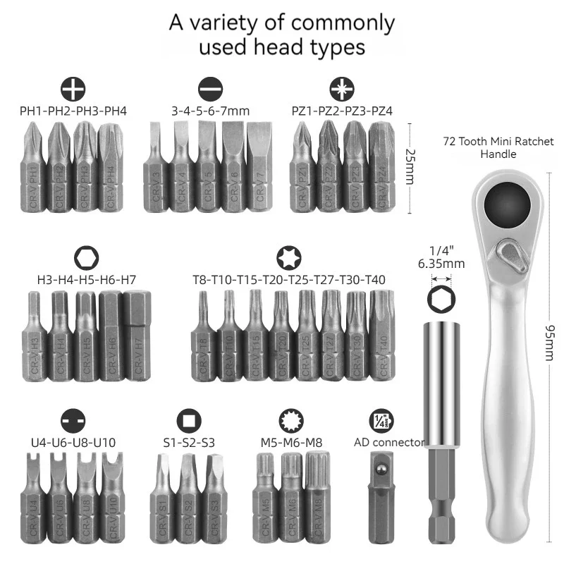 39 PCS special-shaped Csavarhúzó  állítsa Fém multifunctional Kapcsolókerék Csavarhúzó Csavarhúzó fejét