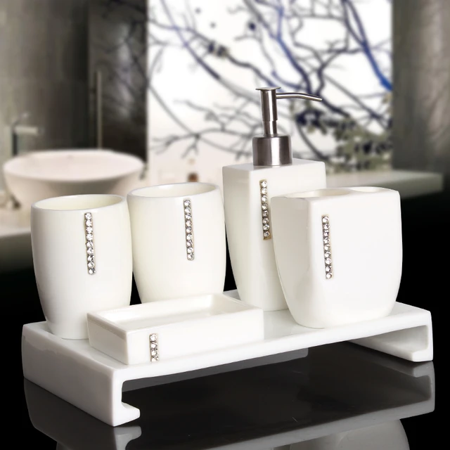 Modern Minimalist Bathroom Supplies Bathroom Decoration Accessories  Toothbrush Holder Mouthwash Cup Soap Dish Tray Lotion Bottle - AliExpress