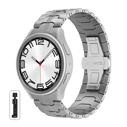 Premium Stainless Steel Bracelet - No Gaps Design, Universal Metal Band - Galaxy 6 Clasic 47mm (Titanium)