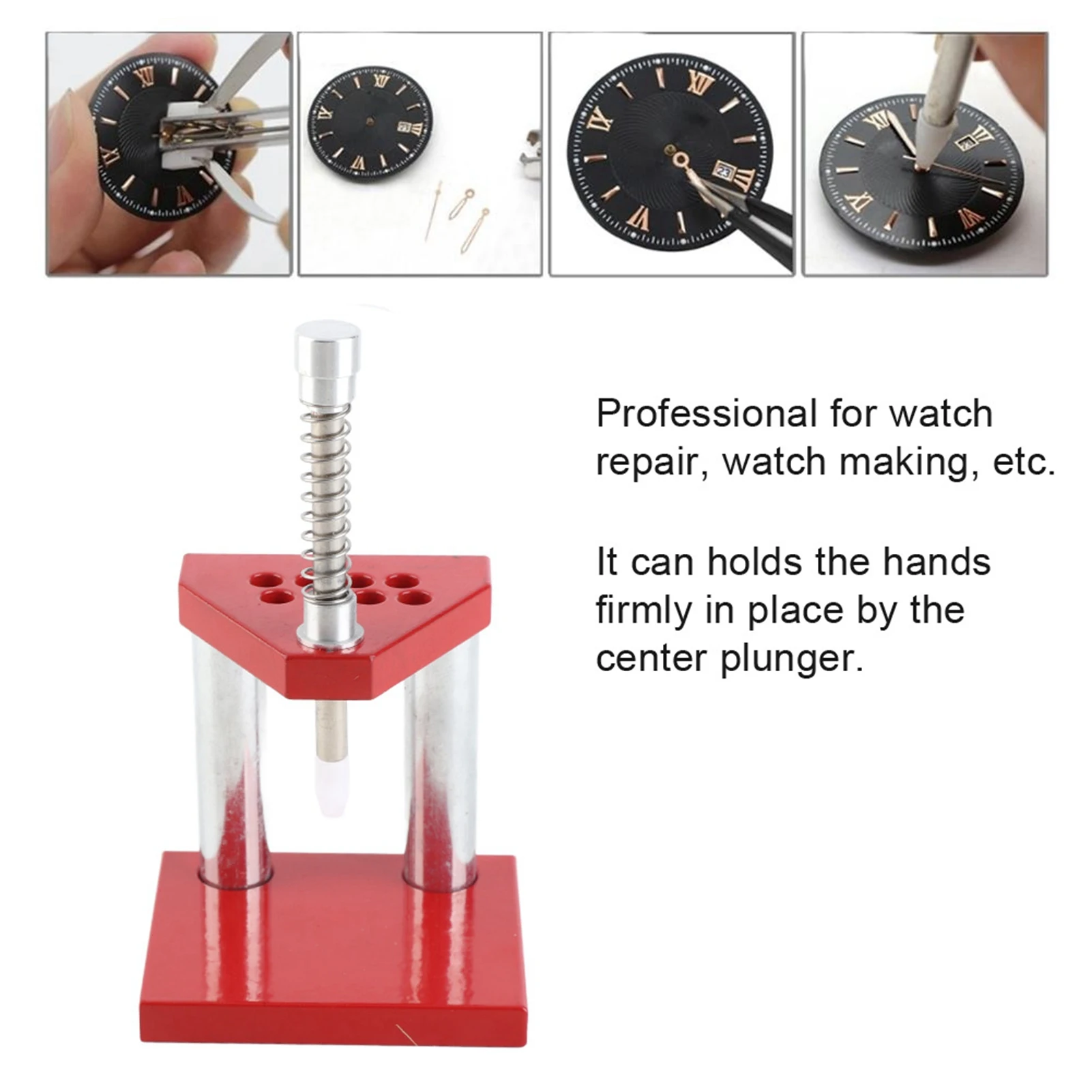 Enhanced Watch Repair Tool Kit with Hand Plunger and Alloy Steel Components, Includes 10 Plastic Dies