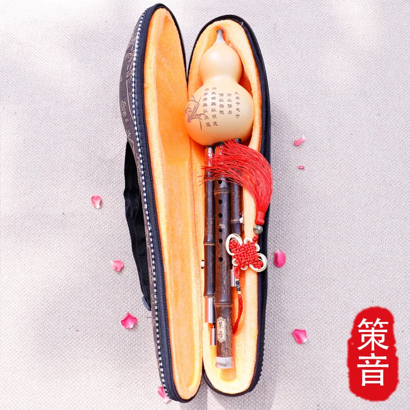 Refined Purple Bamboo Hulusi for School Students, Beginners in Adult Performance, Professional Musical Instruments Flute