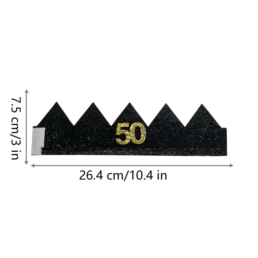1pcs 30 40 50 60 Year Old Crown Hat Black Birthday Headband Anniversary Adult 30th 40th 50th 60th Birthday Party Decorations