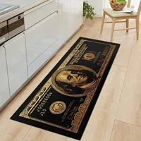 Black Gold 100 Dollar Bill Money Kitchen Floor Mat Home Decor Hallway Balcony Laundry Runners Rugs Bathroom Non-slip DoorMat 2