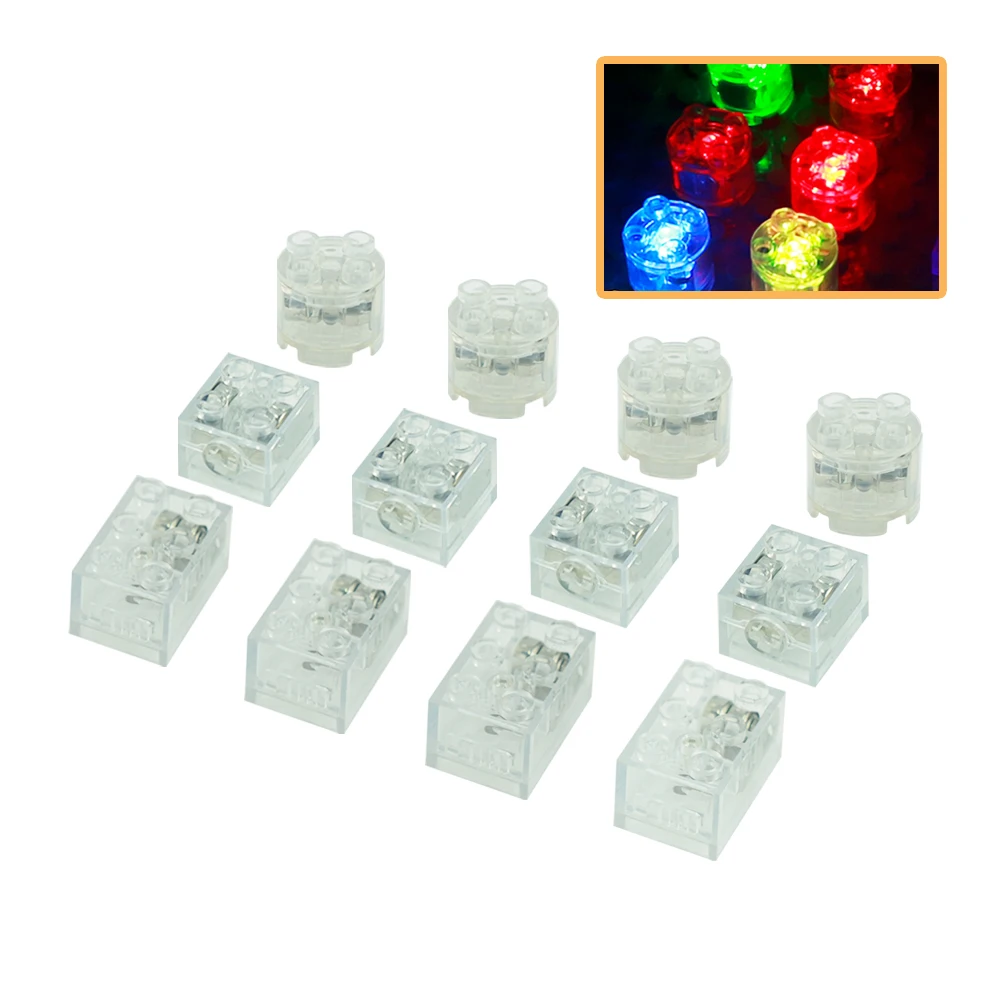MOC Bricks Creative Flash Luminous Led Light DIY Enlighten Classic Building Blocks Compatible Assemble Particles 3002 3003 6143
