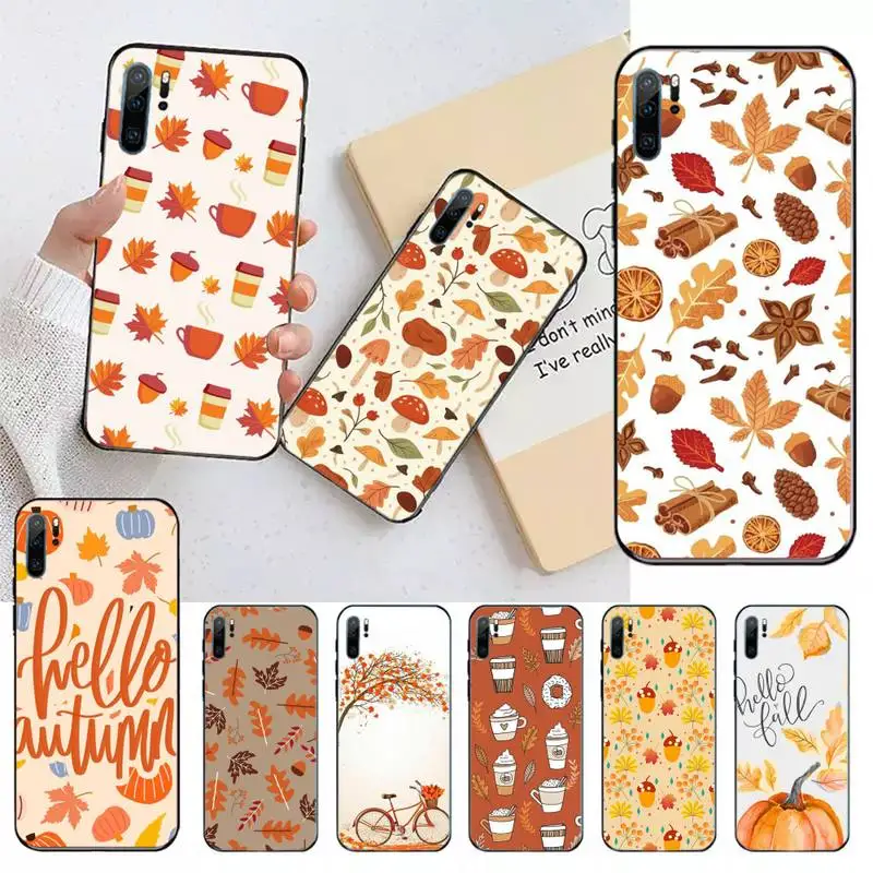 Happy Autumn Fall Coffee Pumpkin Phone Case Per Huawei Honor Mate 30 40 50 20 8 70 5 9 10 Pro P X I S Y Lite Nova