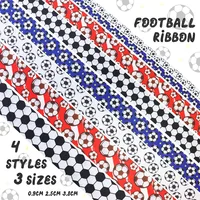 9mm 25mm 38mm Sports Soccer Football Print Grosgrain Ribbon For DIY Hairbows Sewing Accessories Crafts Materials