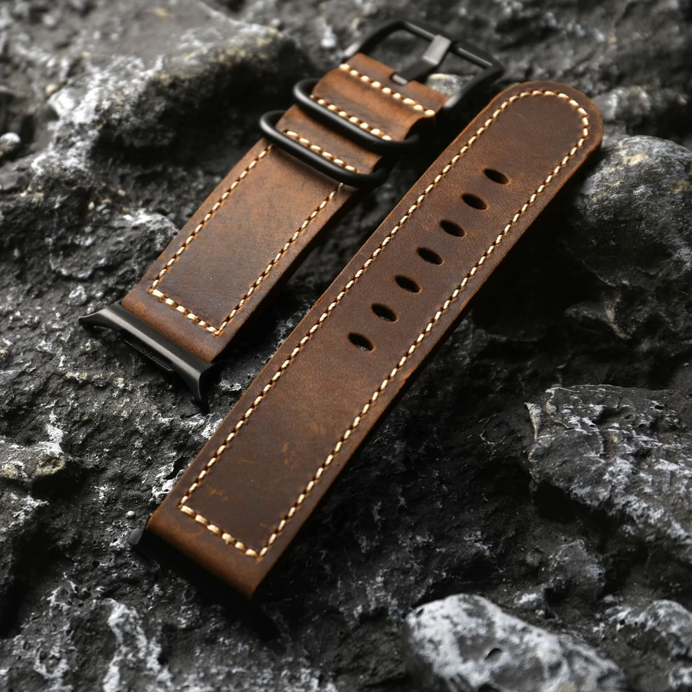 اليدوية طبقة الرأس حزام جلد البقر مناسبة لساعة غال...