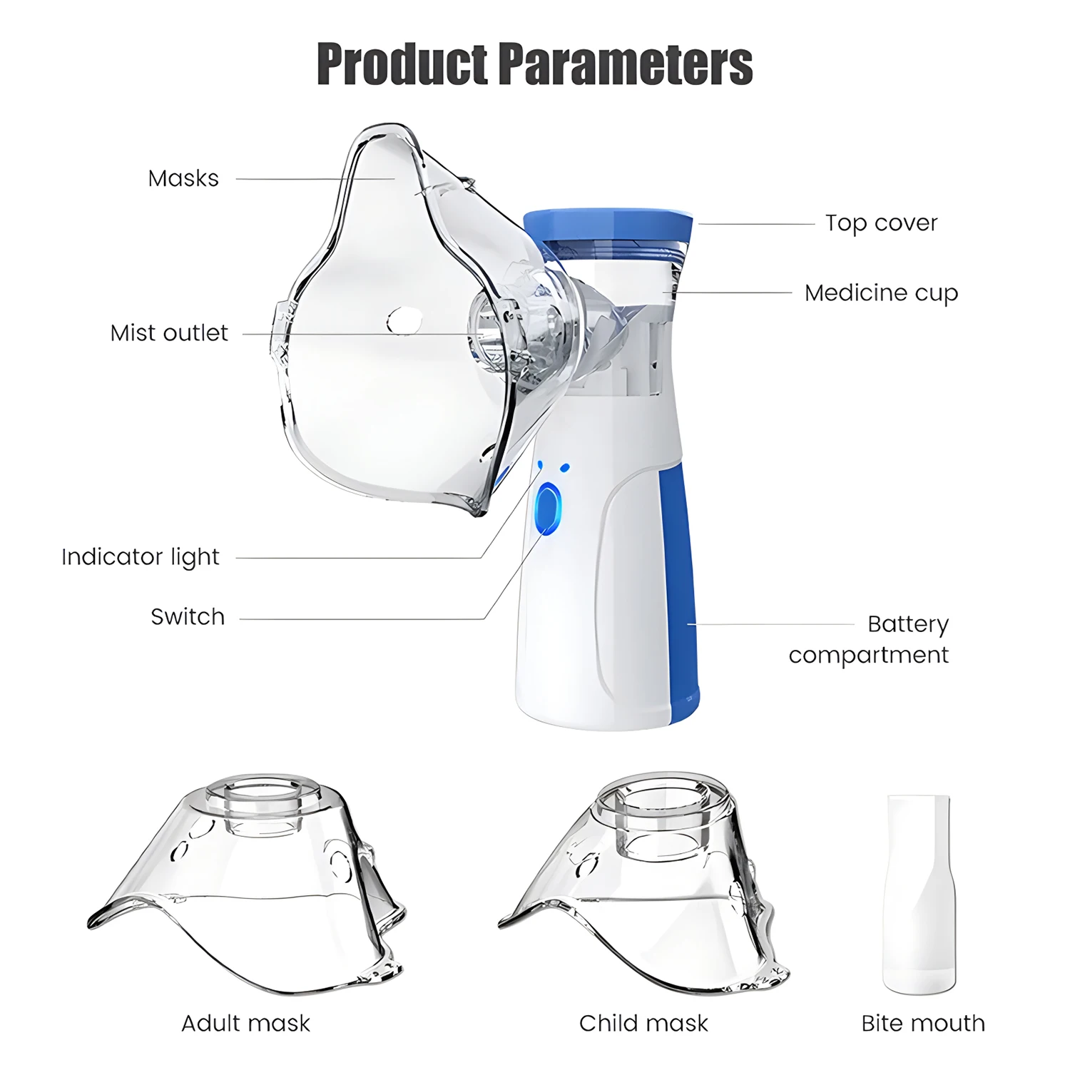 Medical Nebulizer Mesh Nebulizer Handhe Portable Nebulizer Inhalator Adult Kids Mini Silent Steam Nasal Humidifier Inhaler Tools Medical Nebulizer Asthma