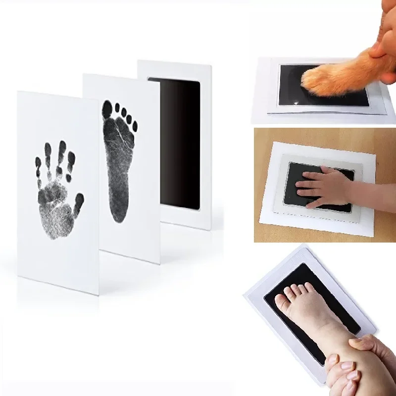 Baby Care Non-Toxic Baby Handprint Footprint Imprint Kit Souvenirs Newborn Footprint Ink Pad For Newborn Gifts Ink Pads Hand And Footprint Kit