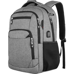 Men's Black Ergonomic Large-Capacity Waterproof Backpack for Travel and Outdoor Activities (GRAY)