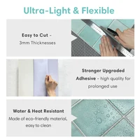 10pcs 3D Matt กระเบื้องสติกเกอร์,Self-กาว Backsplash สําหรับห้องครัวห้องน้ํา,กันน้ํา,30x30 ซม.,ภายใน Wall Decor 5