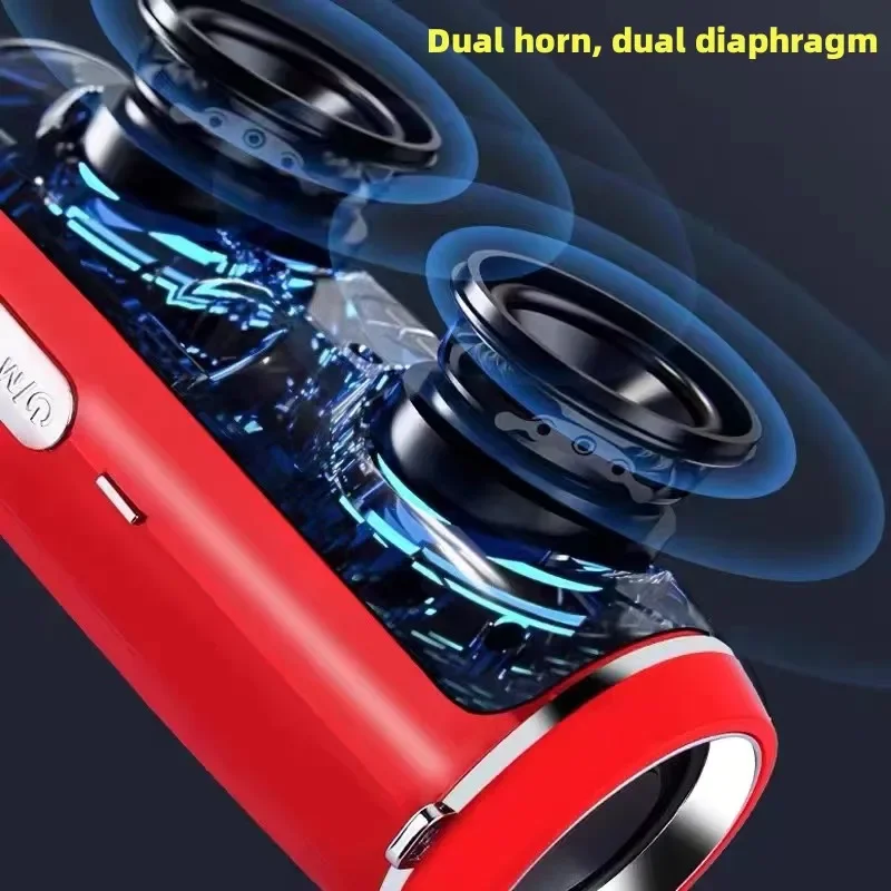 Portable Bluetooth Speaker Portable IPX7 Waterproof Outdoor HIFI Column Speaker Wireless Bluetooth Speaker Subwoofer Stereo Sound Box FM Radio TF Boom box