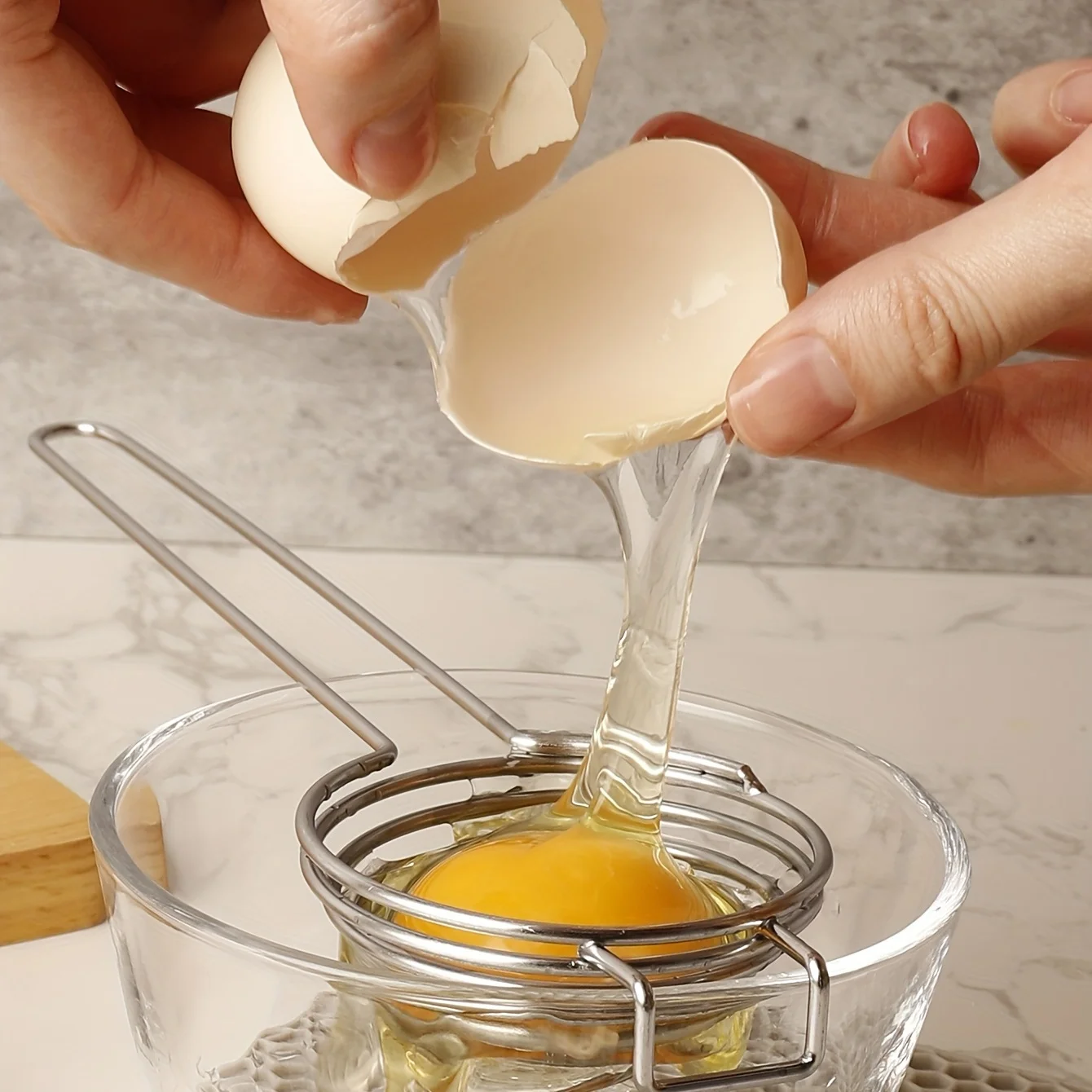 Premium Stainless Steel Egg Yolk Separator-Effortless Egg White And Yolk Divider With Filter Function For Separated Eggs