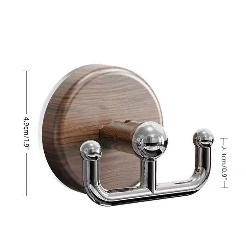 1pc Self-adhesive New Simple Hook Walnut Hanging Hanger Bathroom Wall Hook Bedroom Coat Storage Rack Home Towel Key Decor