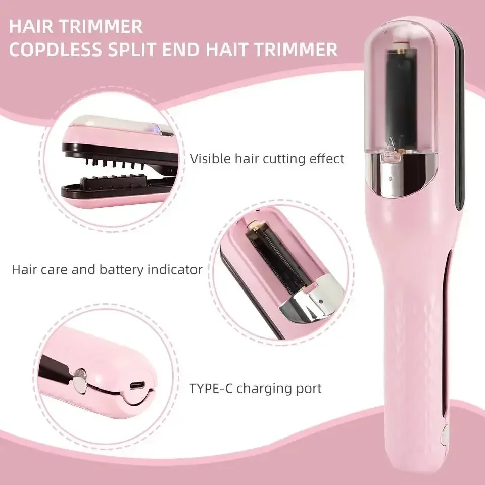 Xiaomi 1Pc Automatic Electric Hair Clipper, 2 in 1 Hair Edge Control Multi-functional Type C Rechargeable Hair Split End Clipper 3