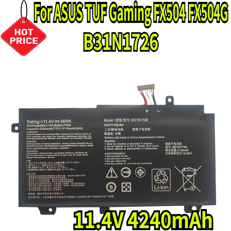 Bateria b31n1726 de 4240mah para asus tuf gaming fx504