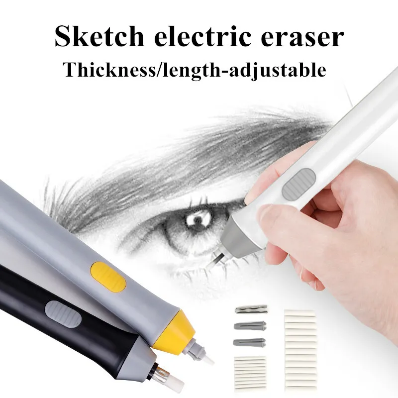 Electric Pencil Eraser with Refill for Art Students and School Supplies