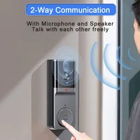 Wireless Video Doorbell with 4.3'' IPS Screen 2-Way Audio 2.4GHz Visual Intercom Doorbell Camera Recording Bell with Antenna - Image 4