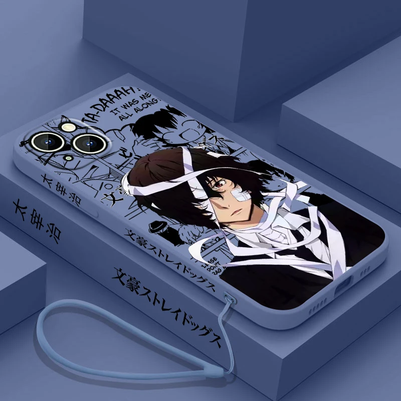 thumbnail image 1 of Funda de teléfono Bungo Stray Dogs Dazai para Apple iPhone 15 14 13 12 11 Pro Max Plus 8 7 SE Liquid Left Rope Capa Cover, 1 of 4