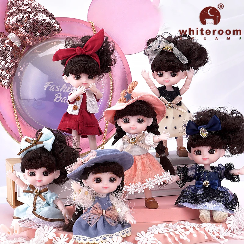 Ob11 Mini Dolls For Girls 1/12 OB11 Accessories Ball Jointed Body Bjd Doll Clothes Toys For Kids Children Baby Holiday Gift Free 6